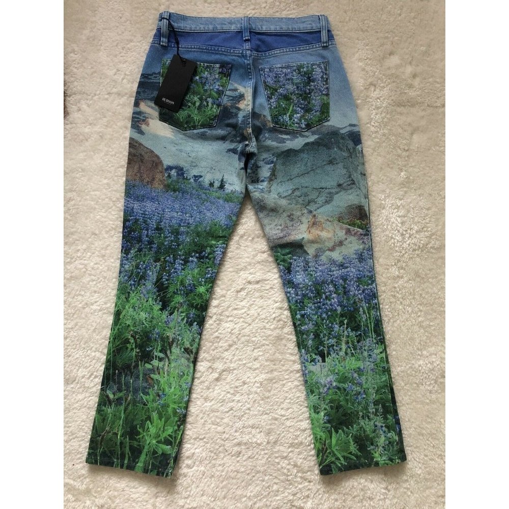 Hudson Jeans Barbara Mountain Blue Flow High-Rise Crop Straight Leg Jean Size 25 - Picture 6 of 12